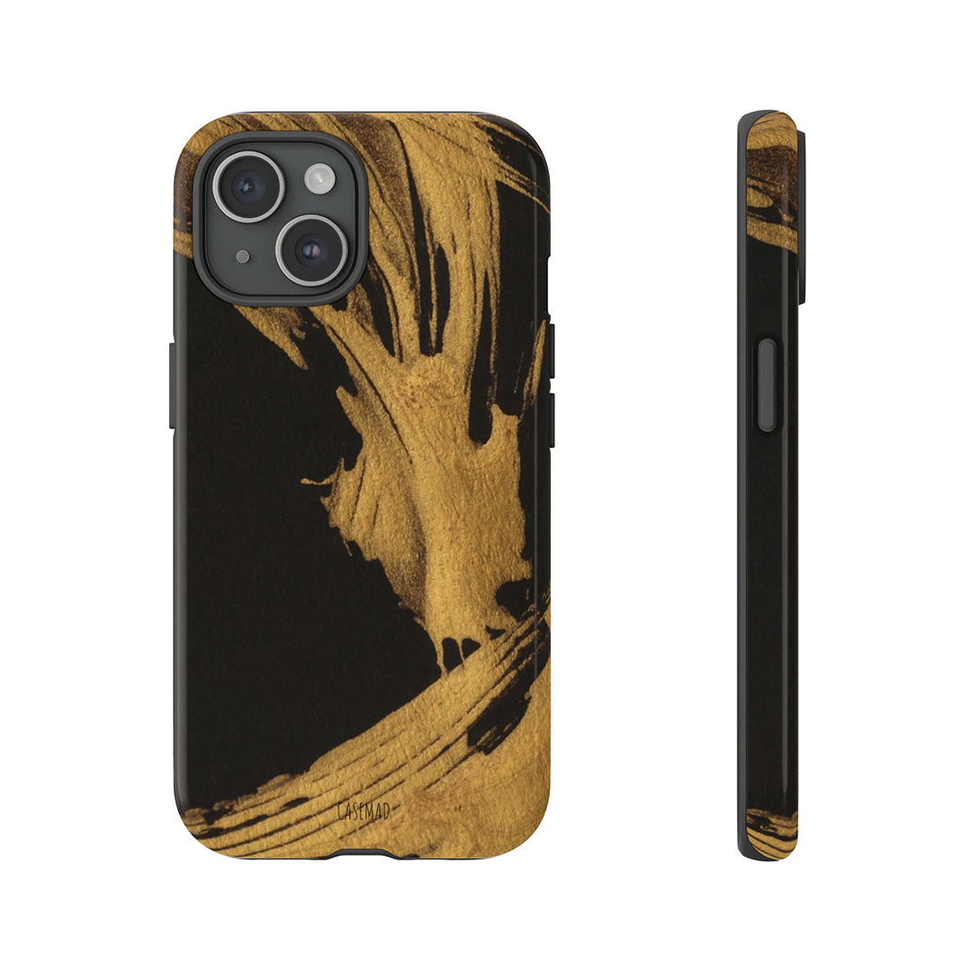 Gold Paint Tough Phone Case, For Apple iPhone 15, iPhone 15 Pro, iPhone 15 Plus, iPhone 14, iPhone 13, iPhone 12, iPhone 11, XS, XR, X Gifts-Phone Cases-Dalge