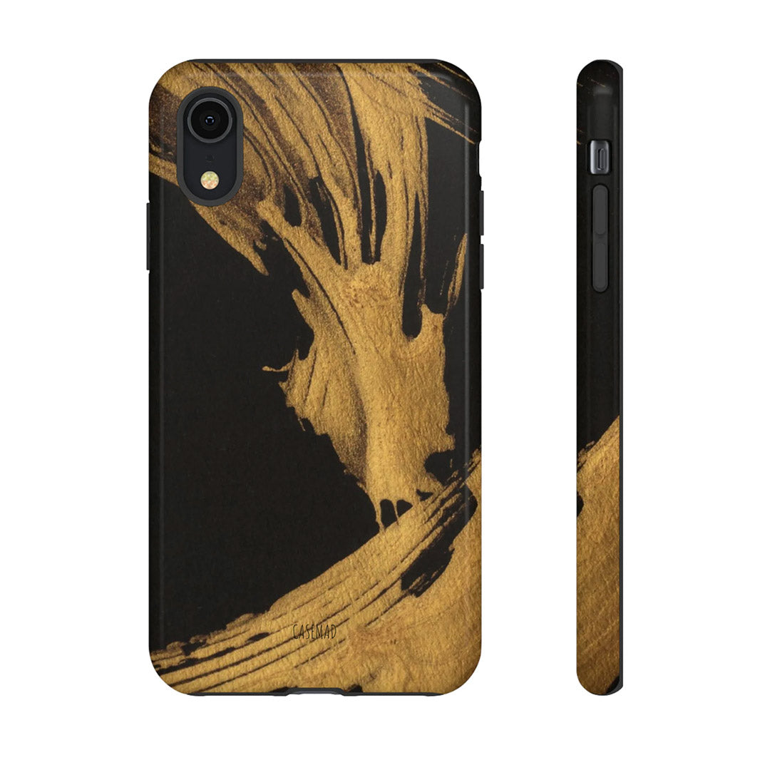 Gold Paint Tough Phone Case, For Apple iPhone 15, iPhone 15 Pro, iPhone 15 Plus, iPhone 14, iPhone 13, iPhone 12, iPhone 11, XS, XR, X Gifts-Phone Cases-Dalge