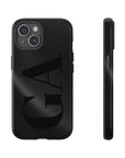 Personalized Subtle Black Initials Phone Case For iPhone 15, 14 Pro Max, Phone Case For Samsung Galaxy S23, S22 Ultra, Pixel 7, Tough Case For iPhone-Phone Cases-Dalge