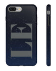 Personalized Midnight Blue Initials Tough Phone Case For iPhone 15, 14, 13 Pro Max For Samsung Galaxy S23 S22 Ultra Pixel 7 Gifts For Him-Phone Cases-Dalge