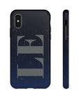 Personalized Midnight Blue Initials Tough Phone Case For iPhone 15, 14, 13 Pro Max For Samsung Galaxy S23 S22 Ultra Pixel 7 Gifts For Him-Phone Cases-Dalge