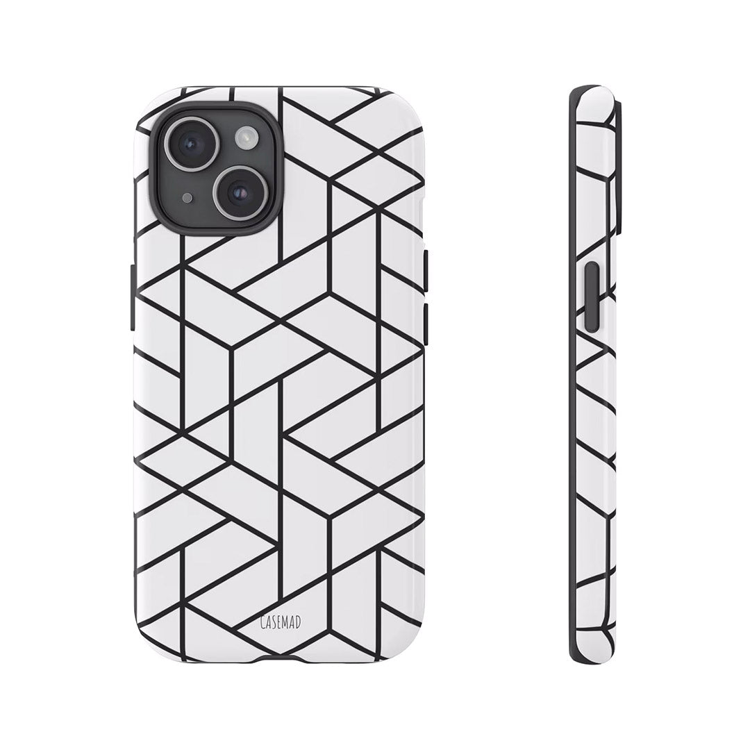 Black And White Tough Phone Case For iPhone 15, 14, 13 Pro Max iPhone Plus iPhone 12 11, XR, Mini Samsung Galaxy Google Pixel Perfect Gift Idea-Phone Cases-Dalge