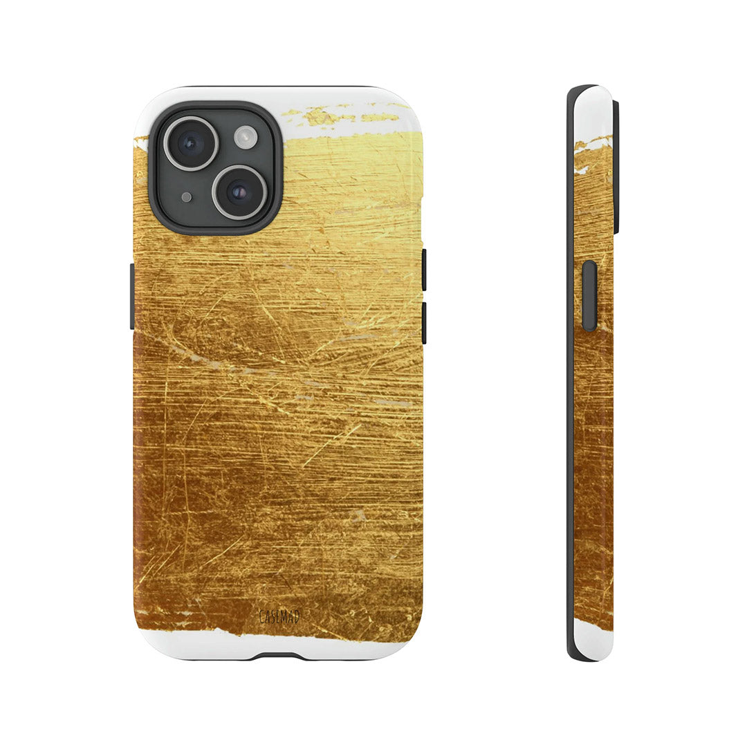 Gold Tough Phone Case, Phone Case Art Cover For iPhone 15 Pro Max, 14 Pro, Mini, 13 Pro, 12 Mini, 11, XS, XR, Samsung Galaxy S23, Google-Phone Cases-Dalge