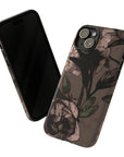 Dark Vintage Floral Tough Phone Case, For Apple iPhone 15 iPhone 15 Pro iPhone 15 Plus iPhone 14 iPhone 13 iPhone 12 iPhone 11 SE XS, XR, X-Phone Cases-Dalge