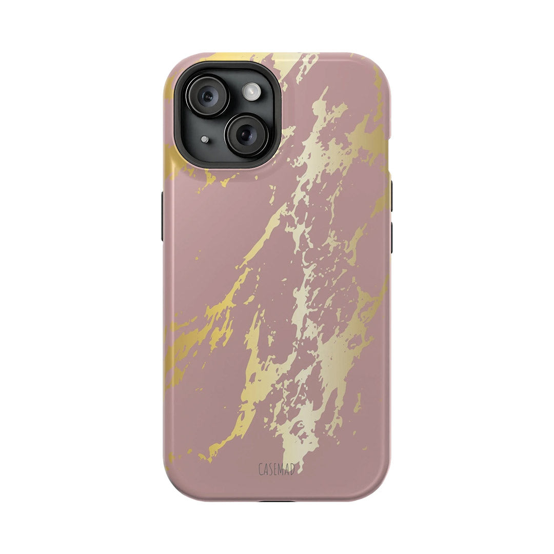 Rose Gold Marble Print Magsafe Phone Case | Cover For iPhone 15 14 13 Mini Plus Pro Max | Built In Magnet | On Sale | Valentine's Gifts Idea-Phone Cases-Dalge
