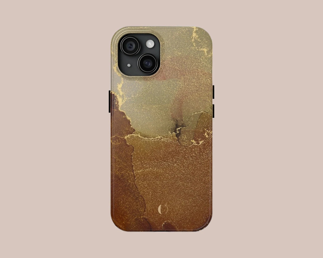 Gold And Brown Marble Phone Case, For iPhone 15, iPhone 14, iPhone 13, iPhone 12, iPhone 11, iPhone Pro, iPhone Pro Max, iPhone 13 Mini, Gifts-Phone Cases-Dalge