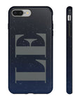 Personalized Midnight Blue Initials Tough Phone Case For iPhone 15, 14, 13 Pro Max For Samsung Galaxy S23 S22 Ultra Pixel 7 Gifts For Him-Phone Cases-Dalge