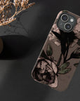 Dark Vintage Floral Tough Phone Case, For Apple iPhone 15 iPhone 15 Pro iPhone 15 Plus iPhone 14 iPhone 13 iPhone 12 iPhone 11 SE XS, XR, X-Phone Cases-Dalge