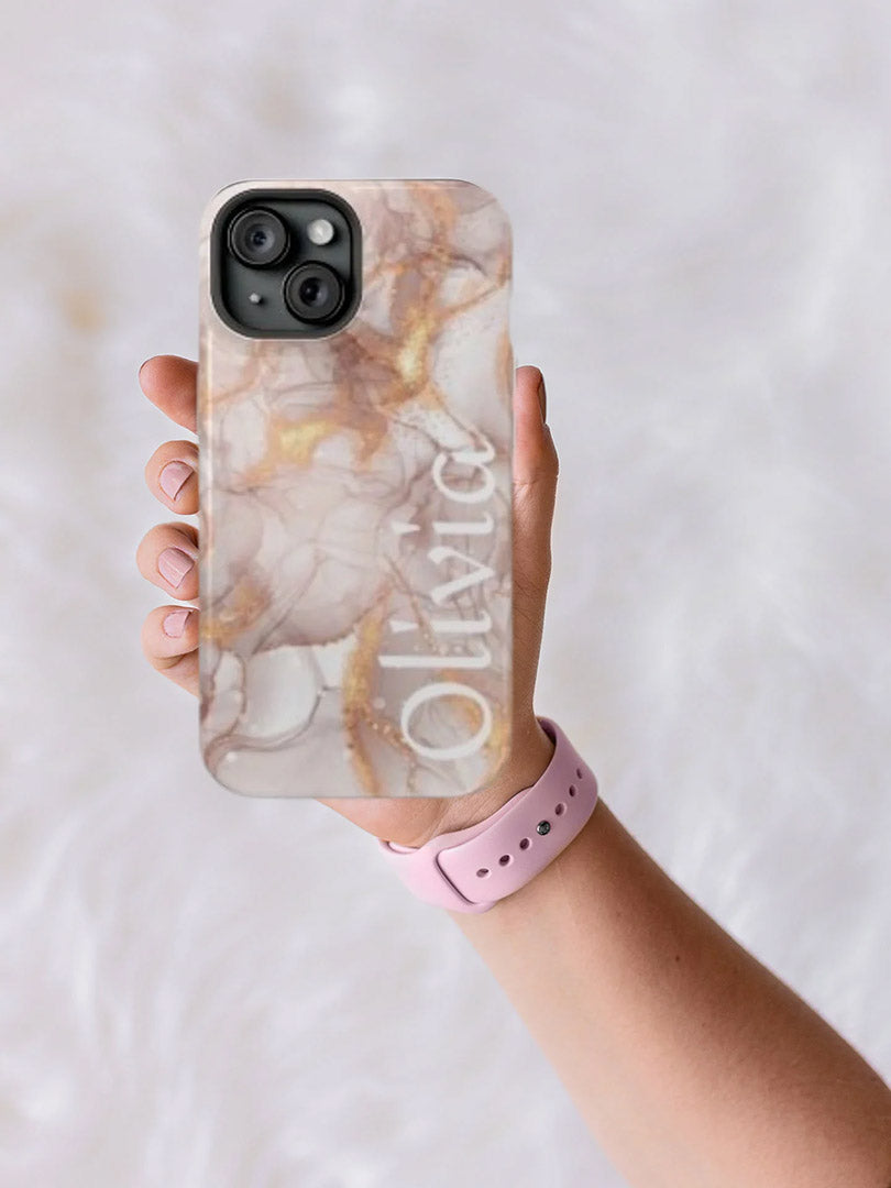 Personalized Name Magsafe Phone Case | Rose Gold For iPhone 15 14 13 Mini Plus Pro Max | Built In Magnet | On Sale | Valentine's Gifts Idea-Phone Cases-Dalge