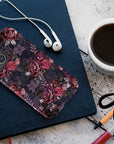 Dark Floral Tough Case, Dark Phone Case For iPhone 15, iPhone 14, Galaxy S23, S22, Dark Aesthetic Academia, Moody Floral Art Case-Phone Cases-Dalge