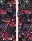 Dark Floral Tough Case, Dark Phone Case For iPhone 15, iPhone 14, Galaxy S23, S22, Dark Aesthetic Academia, Moody Floral Art Case-Phone Cases-Dalge