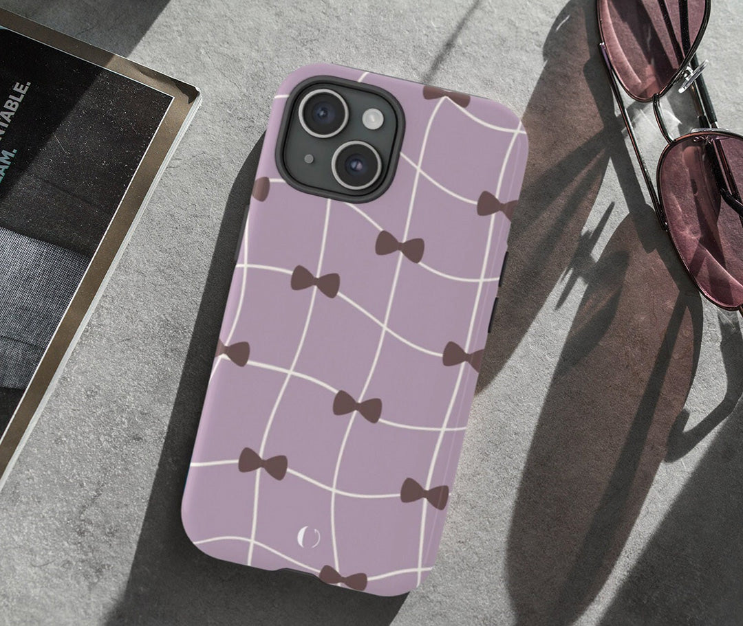 Pink Bow Phone Case, iPhone Tough Case 12, 13, 14, 15 Pro Max, Pro Max, Mini, Galaxy S23 Vibrant Case, Cute Phone Case, Pink Aesthetics Phone Case-Phone Cases-Dalge