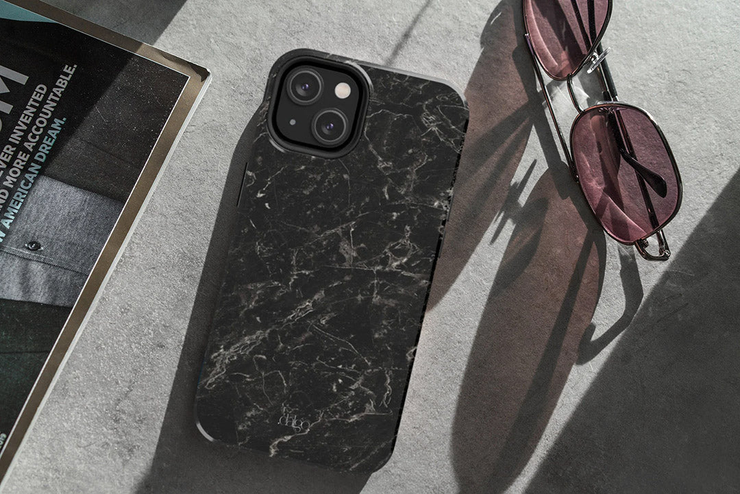 Black Marble Tough Phone Case-Phone Cases-Dalge