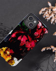 Dark Floral Phone Case, iPhone Tough Case 11, 12, 13, 14, 15 Pro Max, Pro Max, Mini, Samsung Galaxy, Vibrant Color Case, Glossy | Matte Phone Cases-Phone Cases-Dalge