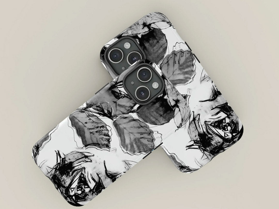 Black And White Phone Case, For Apple iPhone 15, iPhone 15 Pro, iPhone 15 Plus, iPhone 14, iPhone 13, iPhone 12, iPhone 11, SE, XS, XR, X-Phone Cases-Dalge