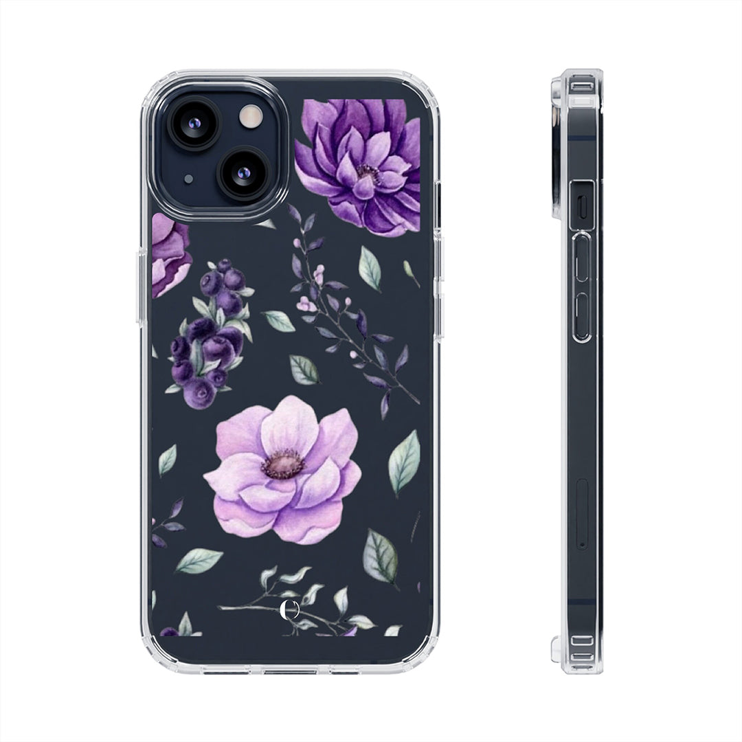 Dark Floral Aesthetic Clear Phone Case For iPhone 14 13 12 11 Galaxy S22 S21 Personalized Gift Idea, Cute Phone Case, Dark Floral Aesthetics-Phone Cases-Dalge