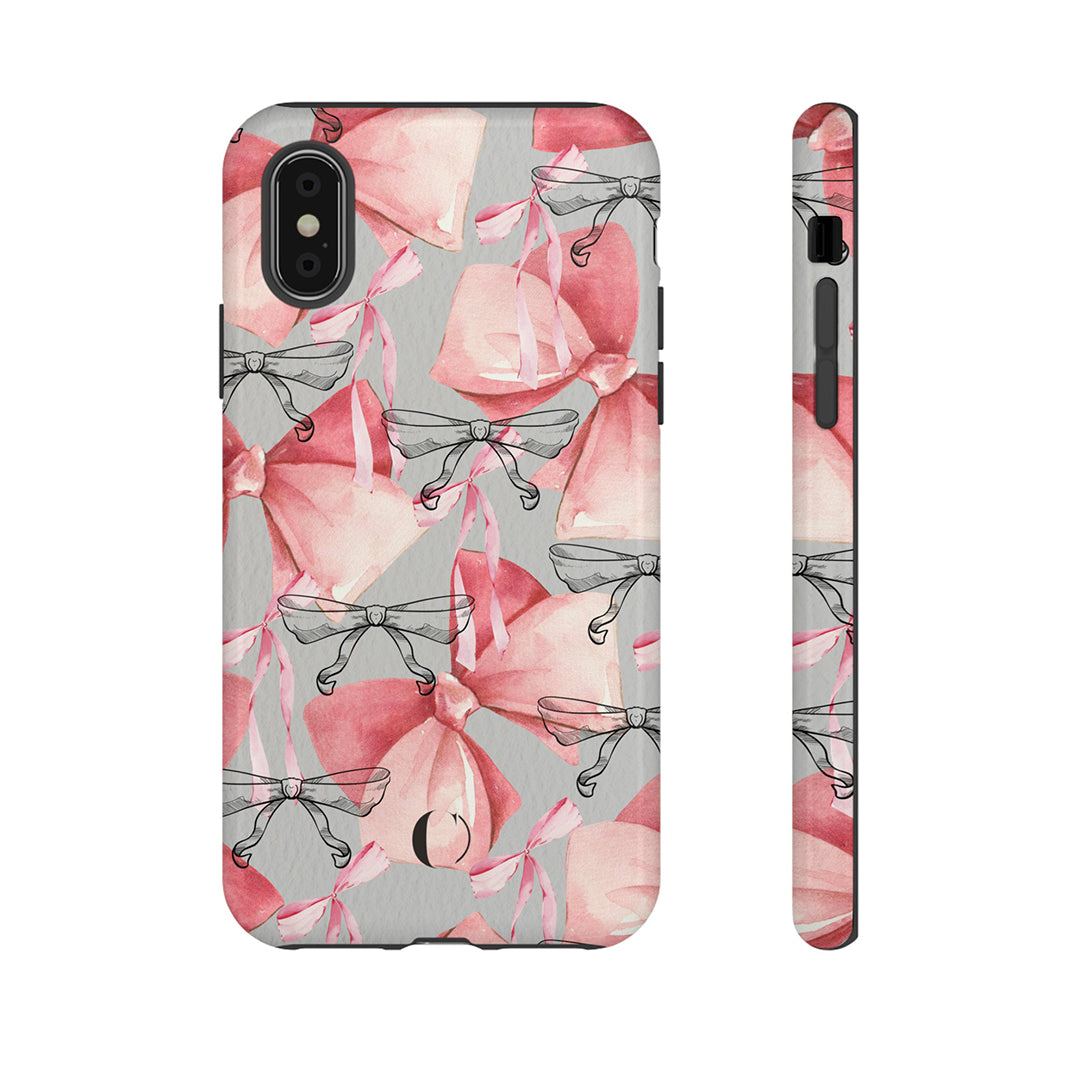 Dreamy Pink Bow Case, iPhone 15, iPhone 14, iPhone 13, 12, Galaxy S23, S22, Girly Bow Case, Pink Aesthetics, Girly Ribbons, Cute Bows Case-Phone Cases-Dalge