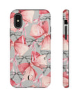 Dreamy Pink Bow Case, iPhone 15, iPhone 14, iPhone 13, 12, Galaxy S23, S22, Girly Bow Case, Pink Aesthetics, Girly Ribbons, Cute Bows Case-Phone Cases-Dalge