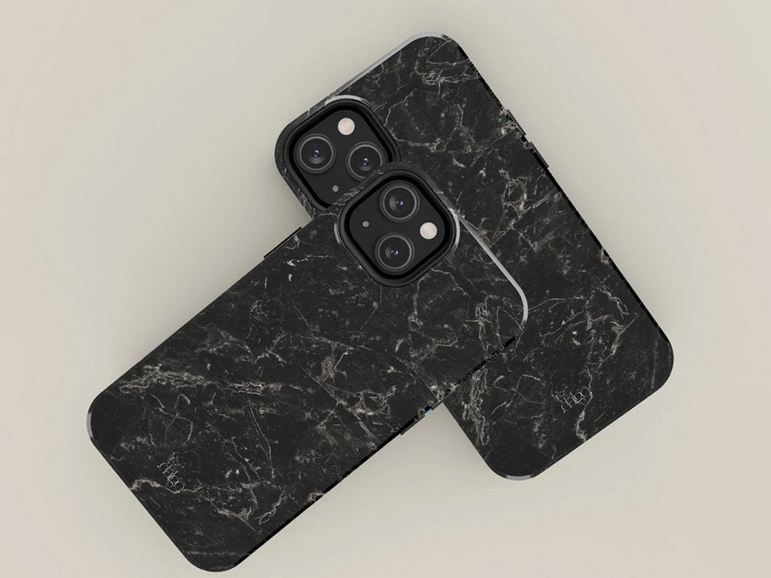 Black Marble Tough Phone Case-Phone Cases-Dalge